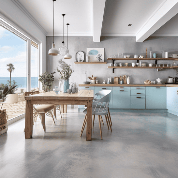 Cuisine Avec Sol Gris Clair